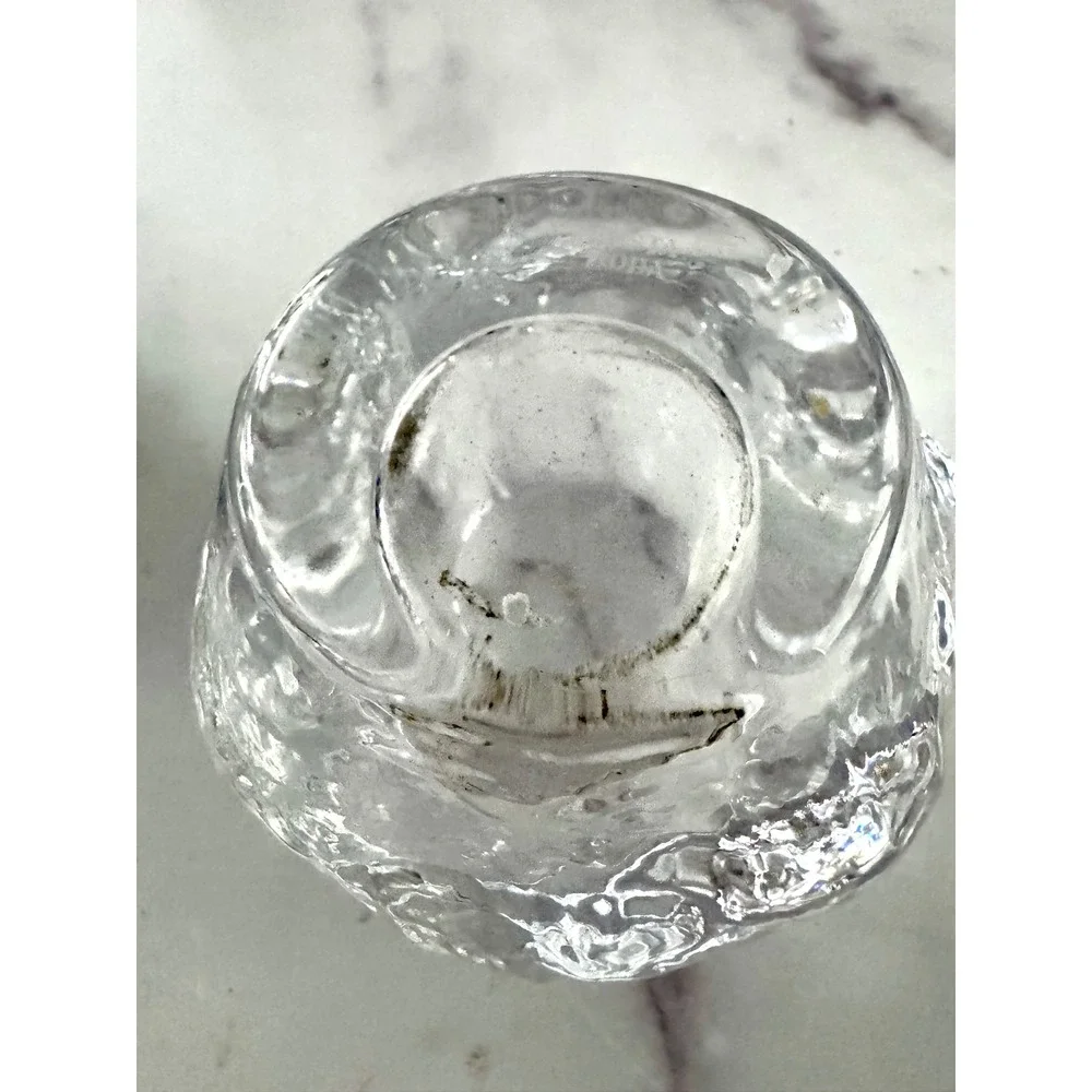 Kosta Boda Snowball Votive Candle Holders Set of 2 Ann Warff Swedish Glass Clear